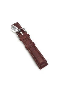 18mm Brown Grand Duke Alligator Embosed Leather Watch Band with Tan Stiching